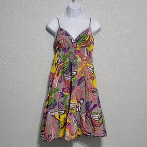 Speed Control Womens Y2K Babydoll Psychedelic Retro Midi Dress Size L Fairy 90's